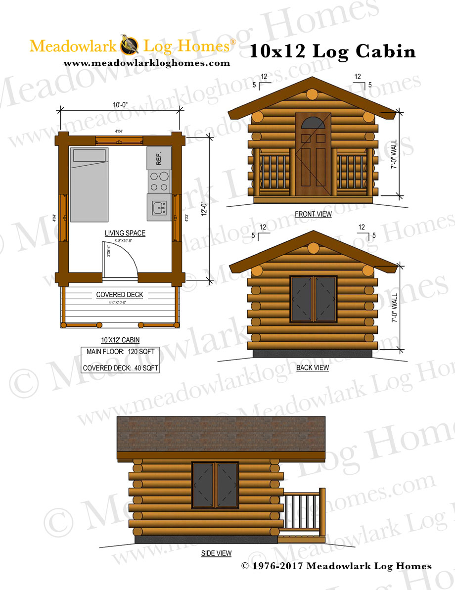 10x12 Log Cabin - Meadowlark Log Homes