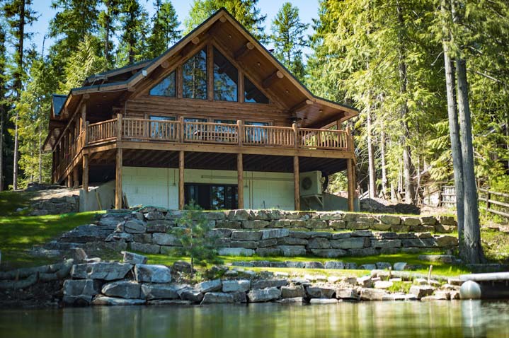 A Frame Cabin Snow Montana Log Homes Amish Log Builders Meadowlark Log 