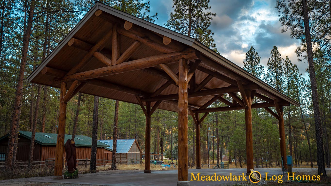 22x44 Heritage Log Pavilion Meadowlark Log Homes