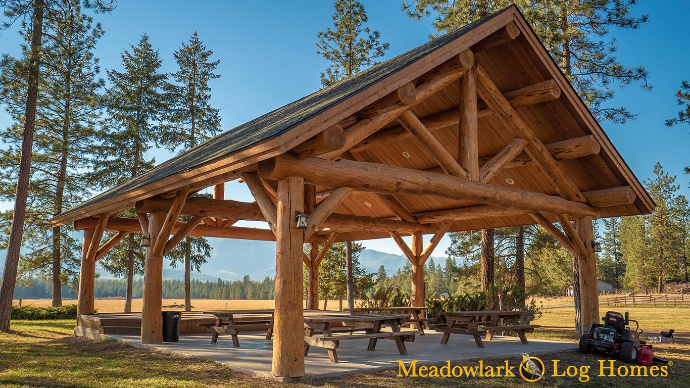30x40 Meadowlark Log Pavilion - Meadowlark Log Homes