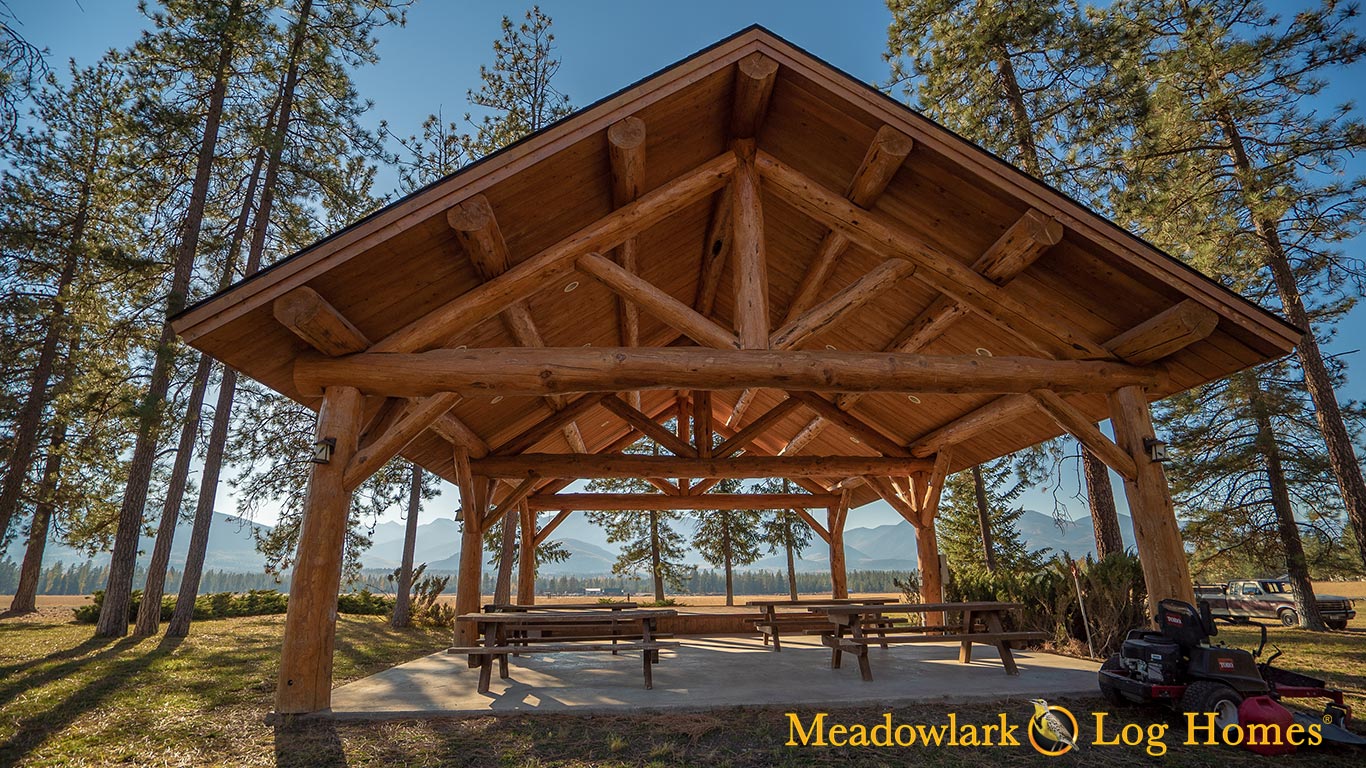 30x40 Meadowlark Log Pavilion Meadowlark Log Homes