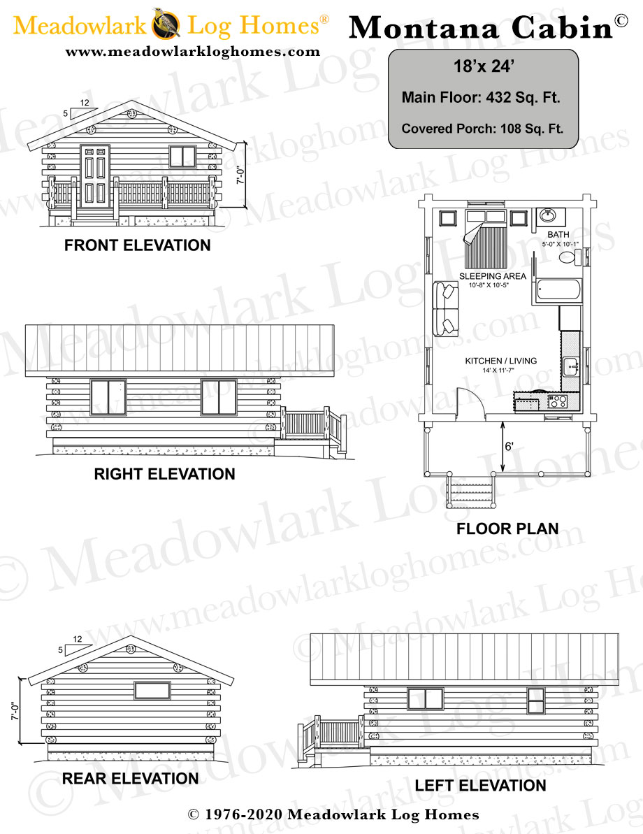 Montana Cabin 18x24 Meadowlark Log Homes