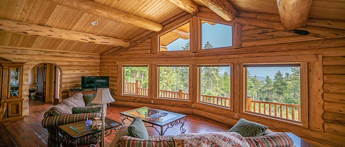 huge log cabins backwoods