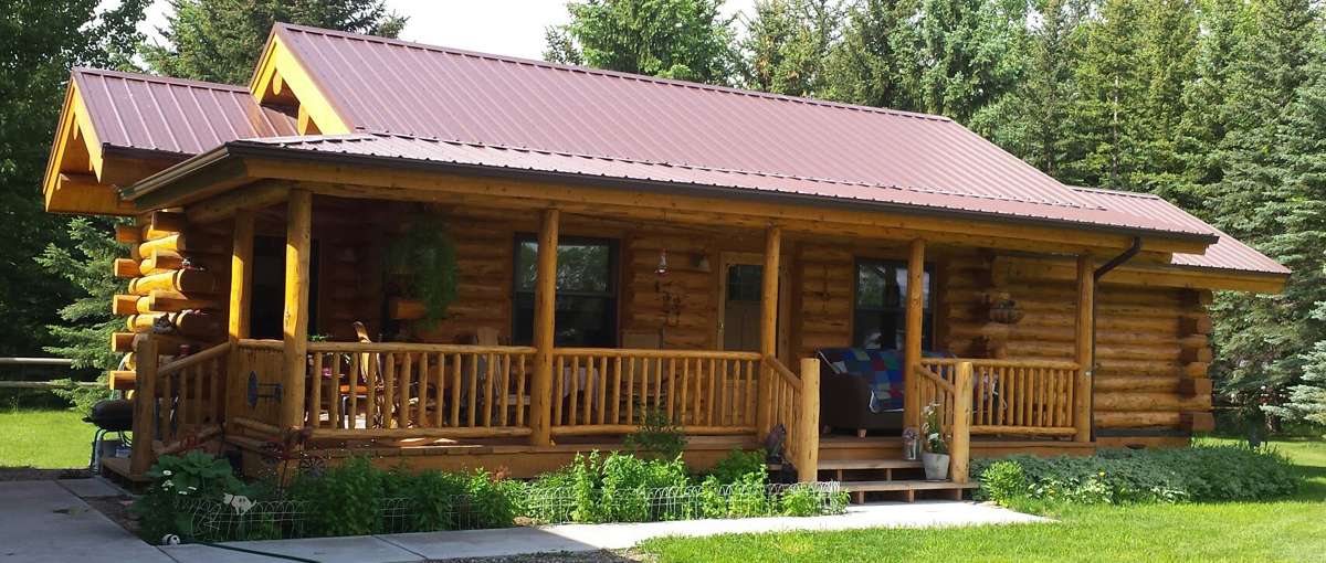 Big Sky Rancher Amish Log Home